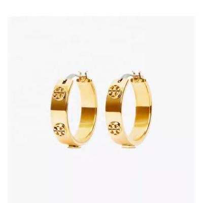 China Fashionable Wholesale New Popular Designer Hoop Earrings Stainless Steel Gold Huggie Earrings for sale