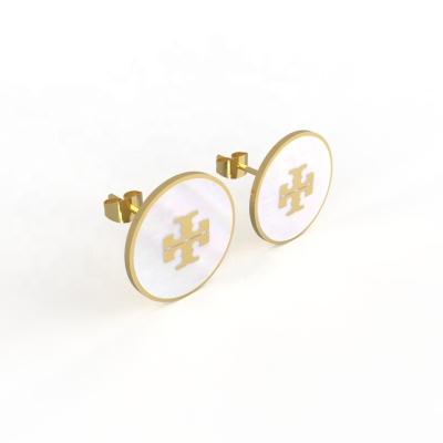 China FASHION FASHION Fancy Earrings Stainless Steel Gold Shell Earrings Cheap Wholesale Designer Stud Earrings For Women for sale