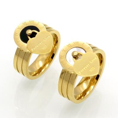 China High Fashion FASHIONABLE Luxury Inspired Jewelry Ladies Stainless Steel Custom Engraved Gold Heart Ring for sale