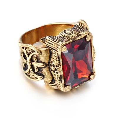 China Dubai Fashion Accessories 18K Gold Stainless Steel Luxury Turkish Colorful Gemstone Ring for sale