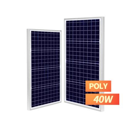 China 40w poly crystalline solar module 40w solar panel 156.75mmx156.75mm for sale