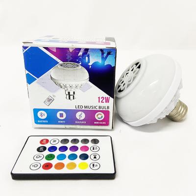 China Wholesale Residential E27 RGB Color Changing DJ Disco Lamp Lights Smart Bombillos Led Bulb Auto Rotating Stage Light 12W Led Music Bulb for sale