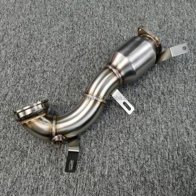 China Stainless / Titanium Exhaust Downpipe For Fiat Abarth 500C 595C Downpipe With 200 Cell Cat IHI Garrett Titanium Donwpipe Exhaust Catback for sale