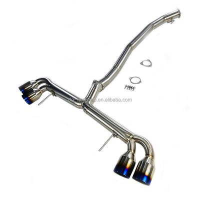 China Titanium Alloy Exhaust Catback For Nissan GT-R R35 Pipe Size 89mm Titanium Exhaust Non Resonator Straight Outlet Version for sale