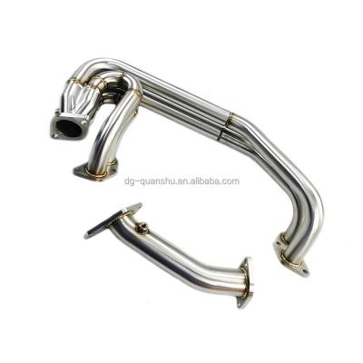 China 304 Stainless Steel / Titanium Alloy Unequal Length Header For Subaru WRX STI Manifold With UP Pipe Titanium Exhaust for sale