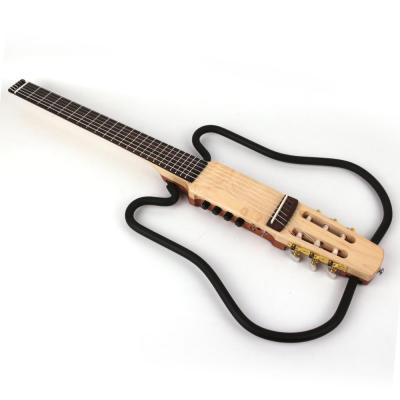 China Headless mahogany nylon string built in effect electric classic electricas electric guitars silent classic electro travel guitar for sale