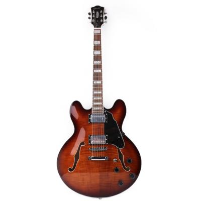 China Good quality jazz flame maple hole f body gitar guitars electric guitar electro electric guitar hollow guiter guitarra for sale