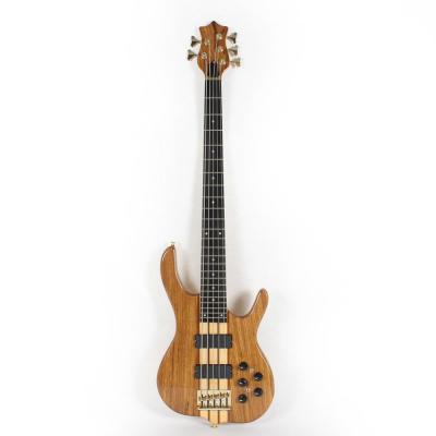 China High Quality Maple Custom OEM Made In China Neck Through Body Five 5 String Zebra Electric Bass Guitar for sale