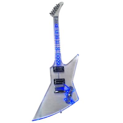 China Explorer body high quality electric guitar guiter electro guitarra light blue acrylic electric guitar gitar for sale