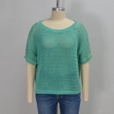 China Anti-wrinkle Summer Dye Acid Washed Sweater Knitted Sweater for sale