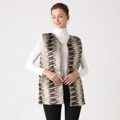 China WOMEN Anti-wrinkle ANIMAL LIKE FUR SLEEVELESS CARDIGAN for sale