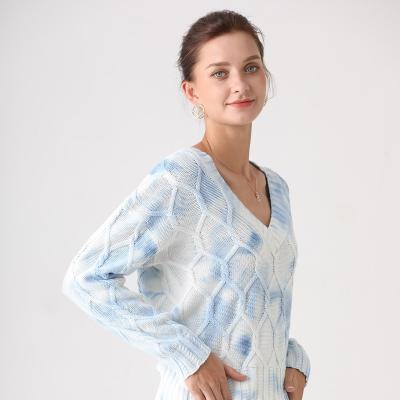 China Fashionable Anti-wrinkle Cable Knits Tie Dye Sweater for sale