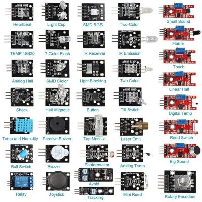 China 2022 Popular Education Electronic Factory STEM Students Learning Kits 37 in 1 Sensor Kit Electronics Starter Kit for sale