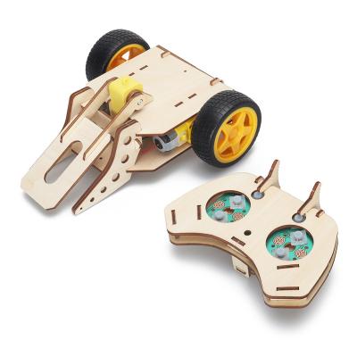 China 2022 New Project 2.4G RC Robots Battle Kit 2.4G RC Educational Remote Control Robot Toys Science Robot Fighting Kit 3D Wooden Electronic Puzzle STEM for sale