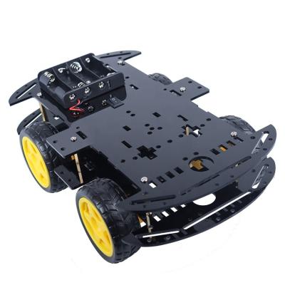 China STEM Multifunctional Smart Robot 4WD Car Robot Chassis Acrylic Black Kit Coding Smart Robot Car Kit for sale