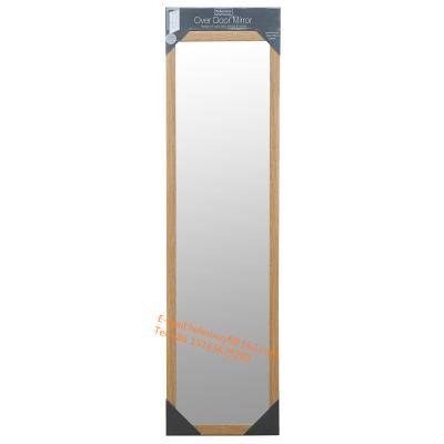 China Art Decor Factory FSC Certificate Wood Finished Over Door Mirror / Integral Hanging Door Mirror 30x120cm for sale