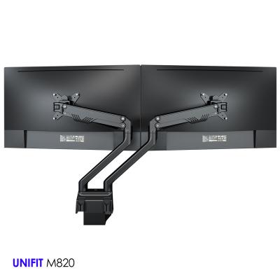 China Home Office Dual Monitor Aluminum Adjustable Spring-Assisted Monitor Arm for sale