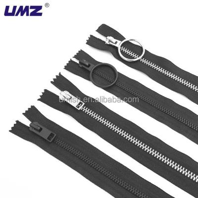 China HIGH QUALITY METAL BLACK MATT BLACK METAL SILVER SHINY AND VERY GOOD WORKING RING PULLER Super SHINY SILVER ZIPPER for sale