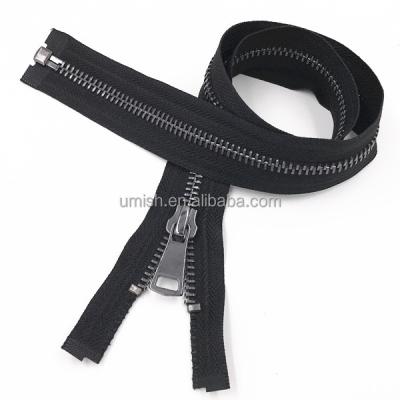 China Super Shiny And Very Good Running Gunmetal #8 Shiny Open End Shiny Brass Metal Zipper for sale