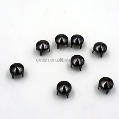 China Brass Stud 2-12mm Bright Nickel Free Gunmetal Cone Shape For Garment And Shoes for sale