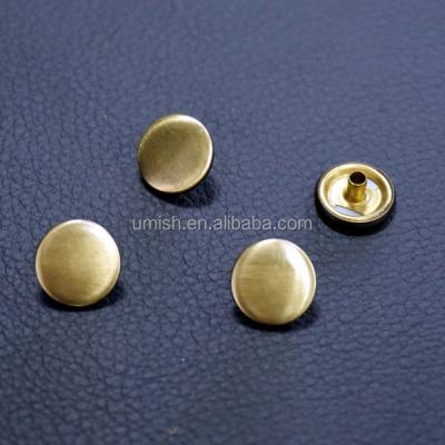 China Sustainable High Quality Shiny Gold Brass Gunmetal Brush Top Snap Knob for sale