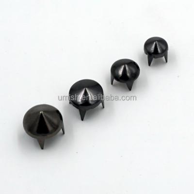 China Shape Nickel Free Shiny Pointed Metal Pyramid Star Cone Brass Stud Rivet For Leather for sale