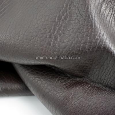 China Reach Standard 0.9mm Matt Black Waterproof PU Synthetic Leather For Garment for sale