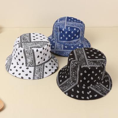 China Breathable Comfort RTS Fashion Outdoor Bucket Hats Sunshade Printed Patterned Summer Autumn Beach Hats For Men for sale