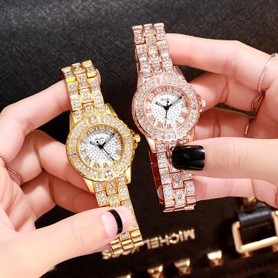 China Fashion Luxury Newcomers Full Diamonds Men Quartz Watches Delicate Alloy Unisex Branded Wristwatches Women for sale