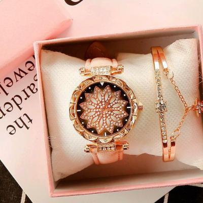 China Fashion\Wholesale Luxury Lucky Quartz Watches Wristwatch Bracelet Set Fashion Leather Band For Ladies for sale