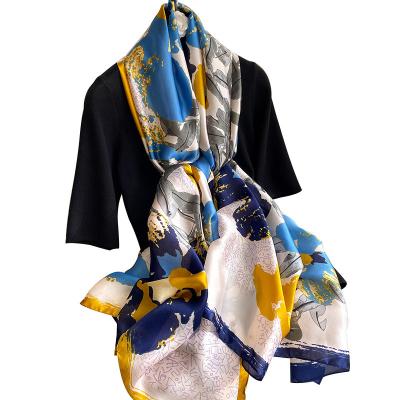 China Fashion Winter Thin Silk Scarf Graceful Soft Classic Printed Muffler Customs Shawls For Women for sale