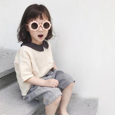 China Sunlight 2021 Fashion Cute Kids Sunglasses Boys Beach Flower Custom Round Sun Glasses Wholesale for sale