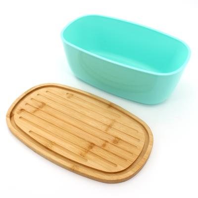 China Freshness Keeping Bread Box With Bamboo Lid Cutting Board Space Saving Bread Box For Kitchen Countertop Bread Storage Container Keeper Bin for sale