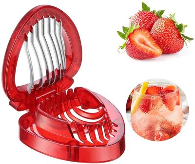 China Amazon Kitchen Accessories Kitchen Tool Mini Strawberry Slicer Cut Stainless Steel Viable Hot Selling Blade for sale