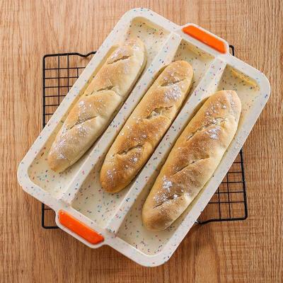 China Viable Baguette Pan Non-Stick Silicone French Bread Baking Mold Baking Bakers Roll Pan for Breadstick and Bread Rolls for sale