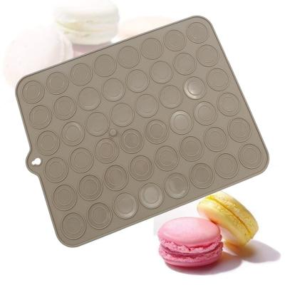 China Food Grade Viable Non-Stick Silicone Macaron Mat 48 Capavitys Pastry Macarons Baking Mat For Cookies Dessert for sale