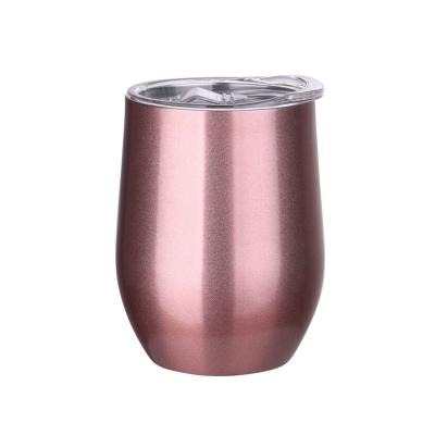 China Sustainable 12oz Wine Tumbler Coffee Mug Stainless Double Walled Insulated Steel Wine Mug for sale