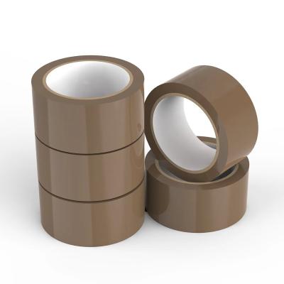 China Brown strong adhesive waterproof packagetan solvent buff color bopp wrapping tape for sale