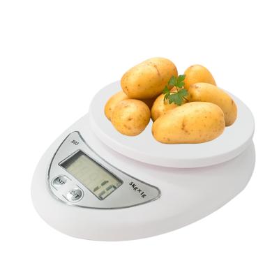 China WITH LID Design Round Smart Kitchen Digital 5kg Scale With Bowl Weight Food Scale Electronic Kitchen Scale for sale