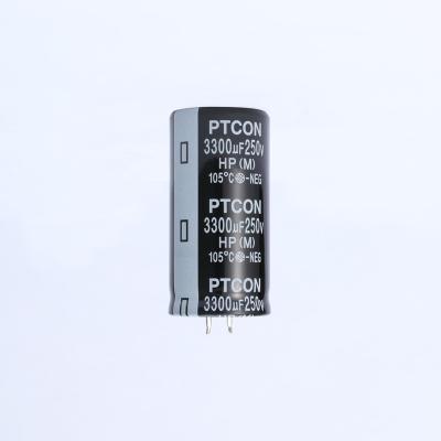 China High Quality Sufficient Price 35X70 250v 3300uf General Purpose Lower Long Life PTCON Voltage Break In Aluminum Electrolytic Capacitor for sale