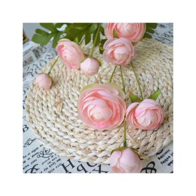 China Hot Artificial Flower 8 Camellia For Home Decor Main Selling Silk Fabric Artificial Flowers for sale