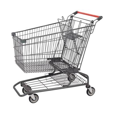 China Eco-mode Wholesale Galvanized American Metal Supermarket Shopping Trolley For Hypmarket for sale