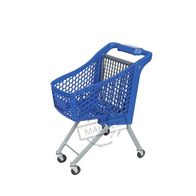 China Plastic Supermarket Kids Shopping Trolley Easy-carry Trolley For Grocery Store With Flag for sale