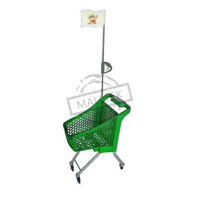 China Green Color Easy-carrying Children Small And Lightweight Shopping Trolley Cart With Flag for sale