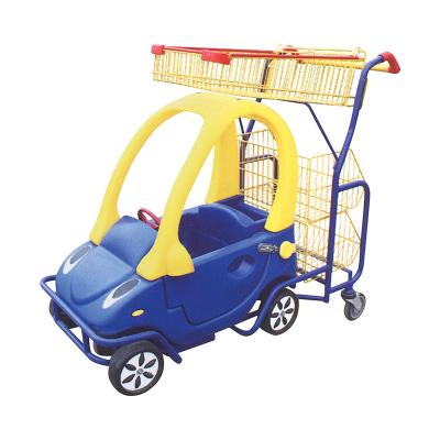 China Eco-fashion New Design Children's Supermarket Trolley Toy Shopping Car With A Big Basket For Sale for sale