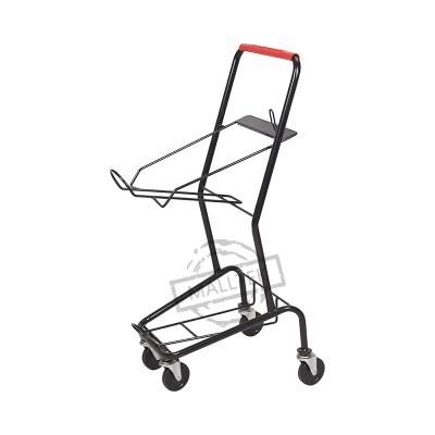 China Japan Easy-carrying Type Metal Supermarket Shopping Hand Basket Trolley Trolley With 2 Basket for sale