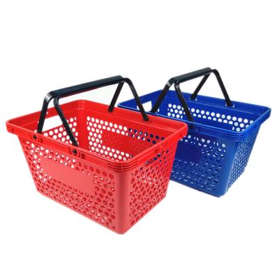 China High quality retail store of red double handle honeycomb shopping basket with cutout bottom for sale for sale