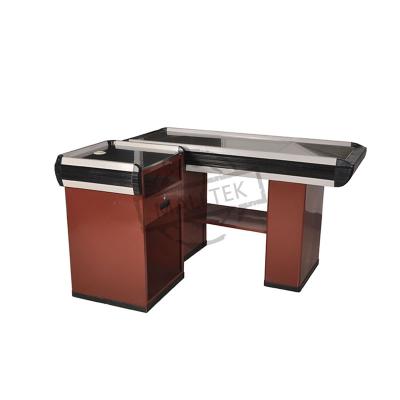 China Grocery Store Eco - Friendly Material Retail Cashier Checkout Counter Table For Shopping for sale