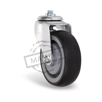 China Convenience 4 or 5 inch PU and TPR single ratio dual shopping trolley caster wheels for sale