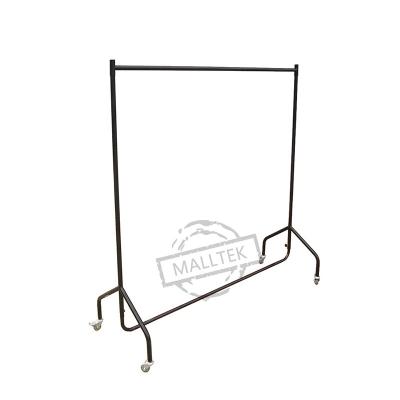 China Easy Assembly Convenience Boutique Clothes Store Black Coating Metal Garment Display Rack for sale